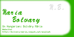 maria bolvary business card